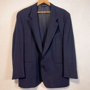 Vintage Christian Dior Le Connaisseur Men’s Navy Windowpane Suit Jacket Size 50R
